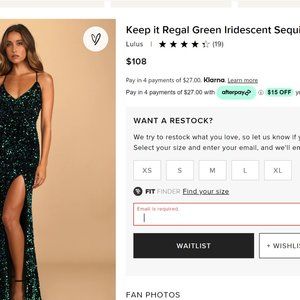 Lulu's, floorlength, green, sequin dress with slit